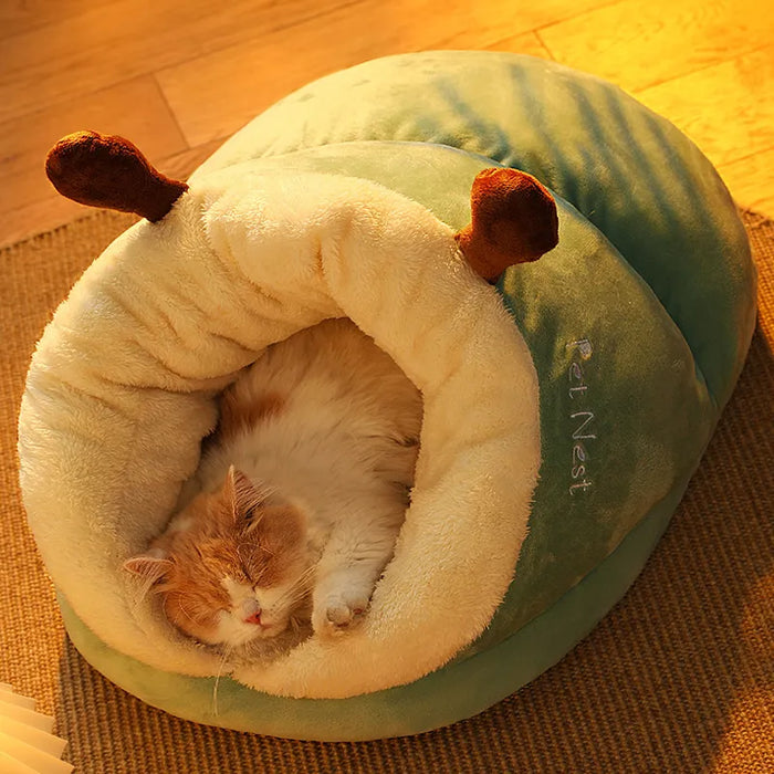 Winter Cat Bed Slippers Shape Warm Pet Bed House