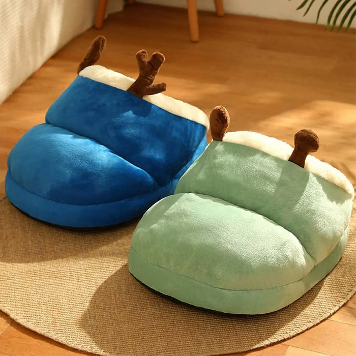 Winter Cat Bed Slippers Shape Warm Pet Bed House