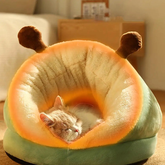 Winter Cat Bed Slippers Shape Warm Pet Bed House